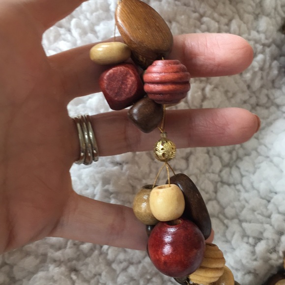 Wooden bead necklace - Vintage - Picture 2 of 3